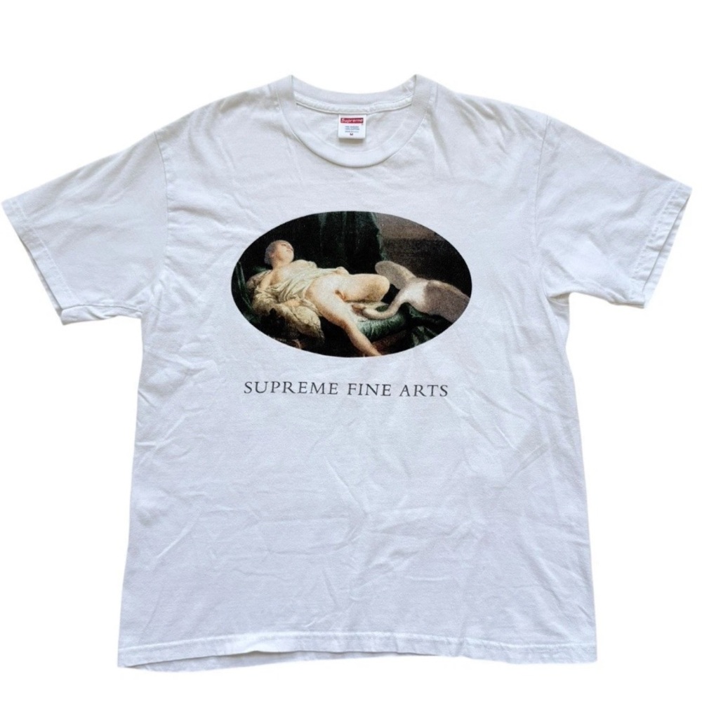 Supreme Mens Short Sleeve T-Shirt Leda And The Swan White Sz Medium